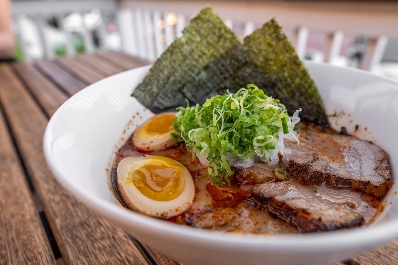 Bowl of ramen with chashu, soy egg, and seaweed - best ramen Osaka guide