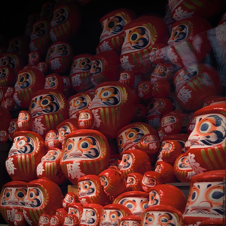 Colorful Daruma dolls at Katsuoji Temple in Osaka - unique Osaka hidden gems