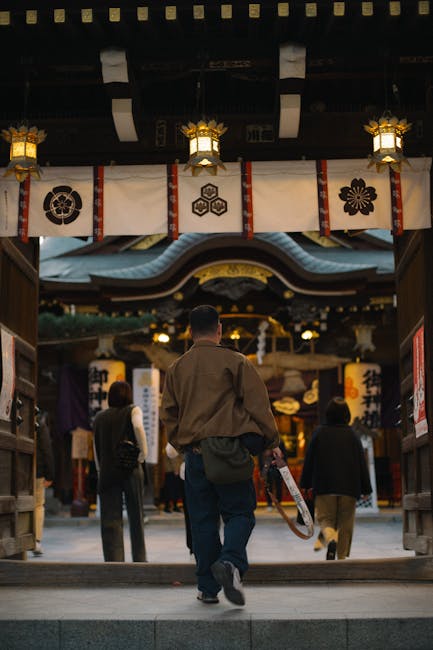 Visiting a Japanese shrine - pack easy slip-on shoes as you will remove footwear at temples and shrines in Osaka