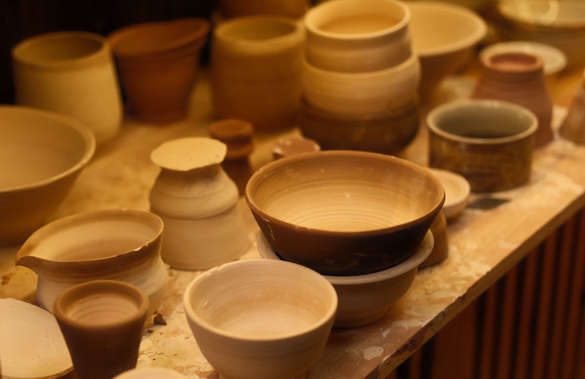 Handcrafted Japanese ceramic bowls — popular Osaka shopping souvenirs and traditional crafts