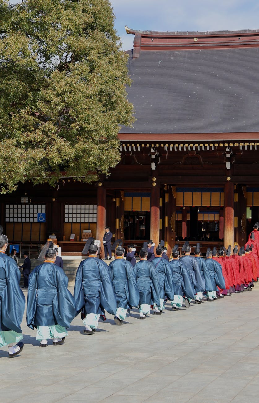 Traditional Japanese shrine festival procession - seasonal festivals are a highlight when visiting Osaka