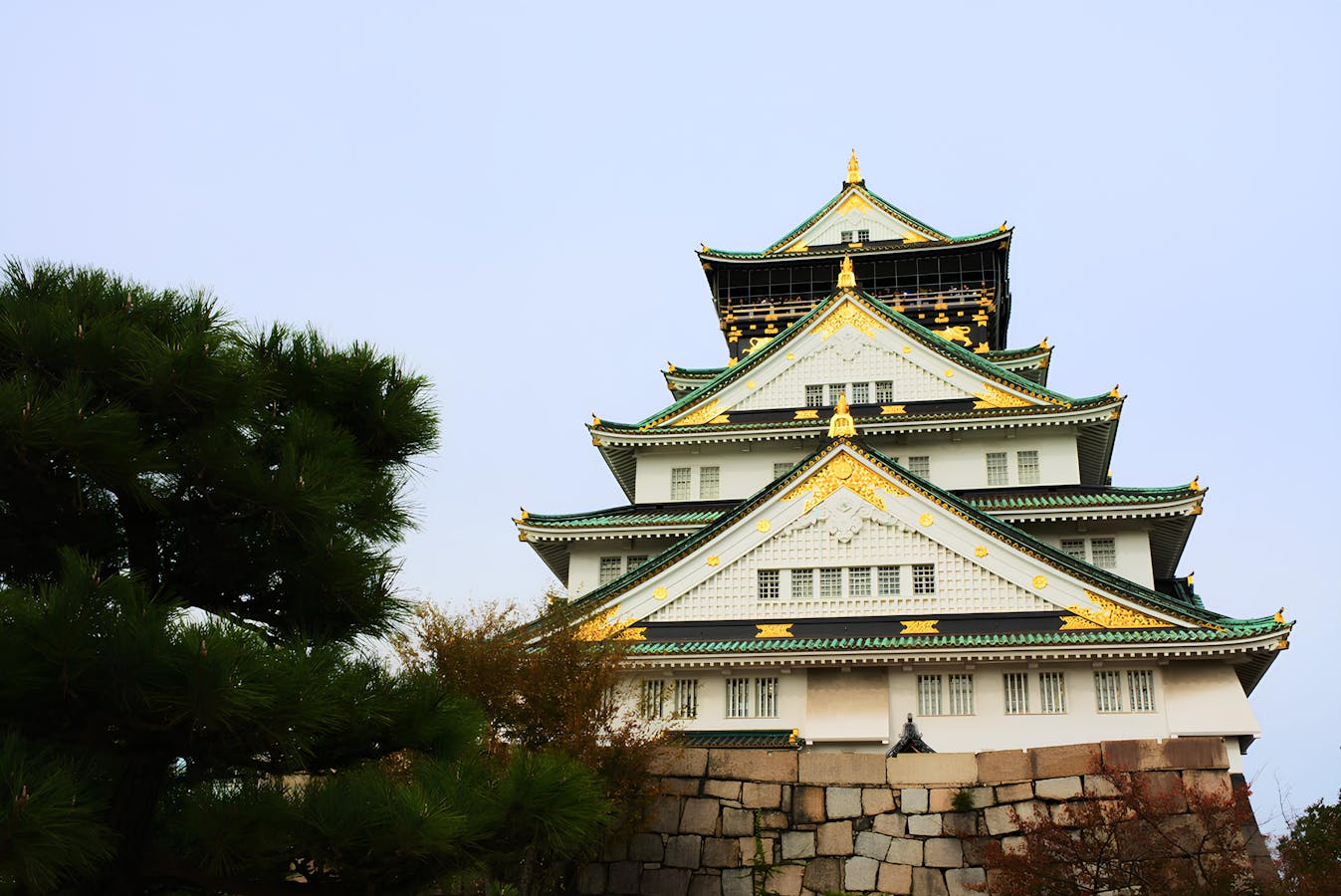 Osaka Castle on a clear day - top itinerary stop for first-time visitors
