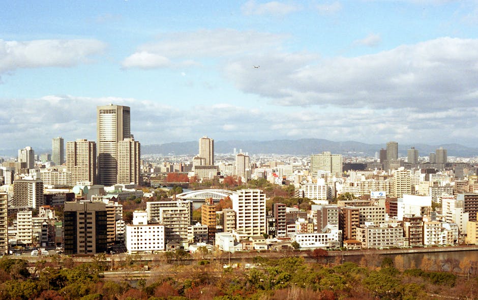 Osaka city skyline showing typical Osaka weather conditions