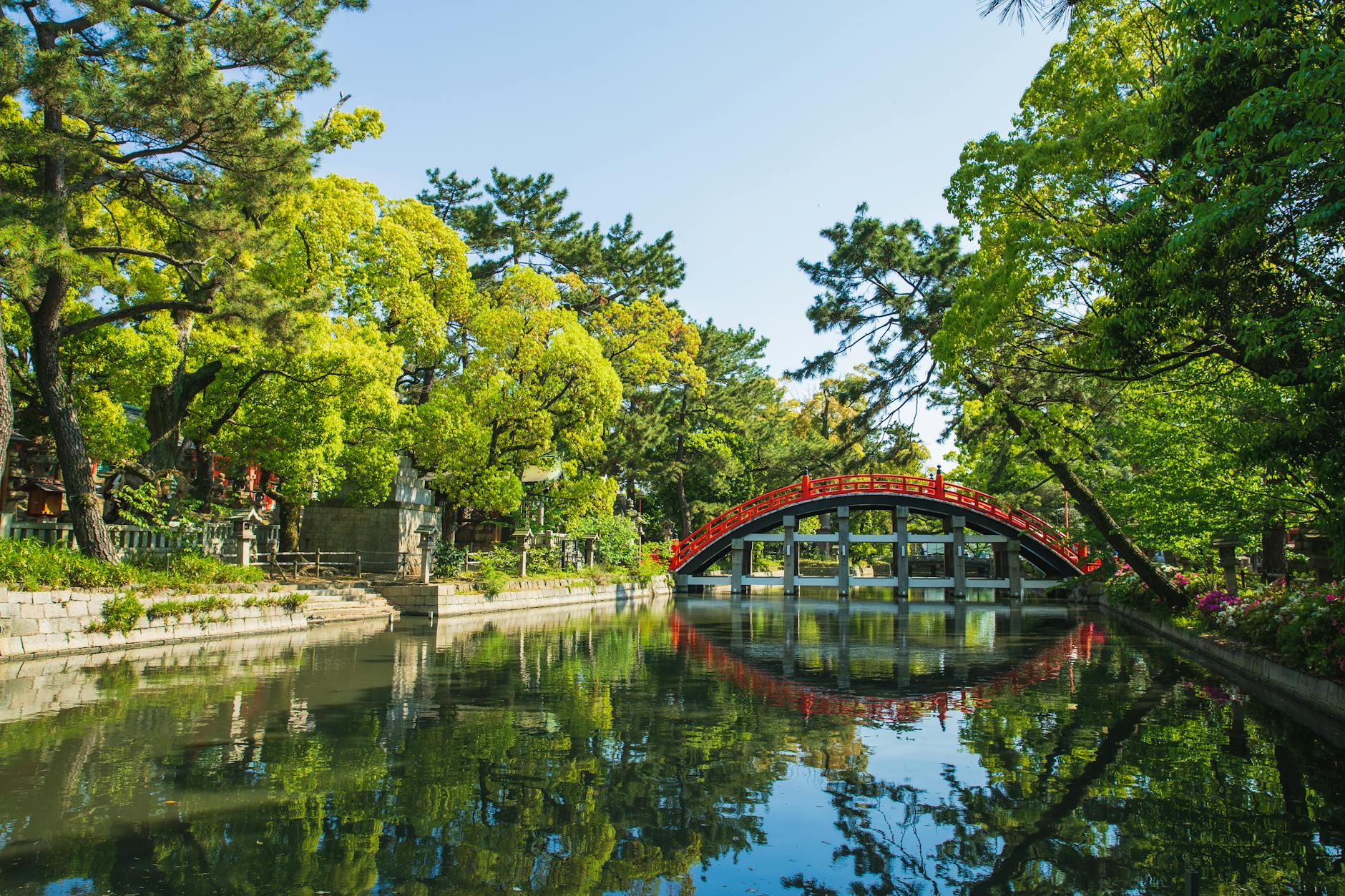 Sumiyoshi Grand Shrine green grounds in Osaka - serene Osaka temples and shrines