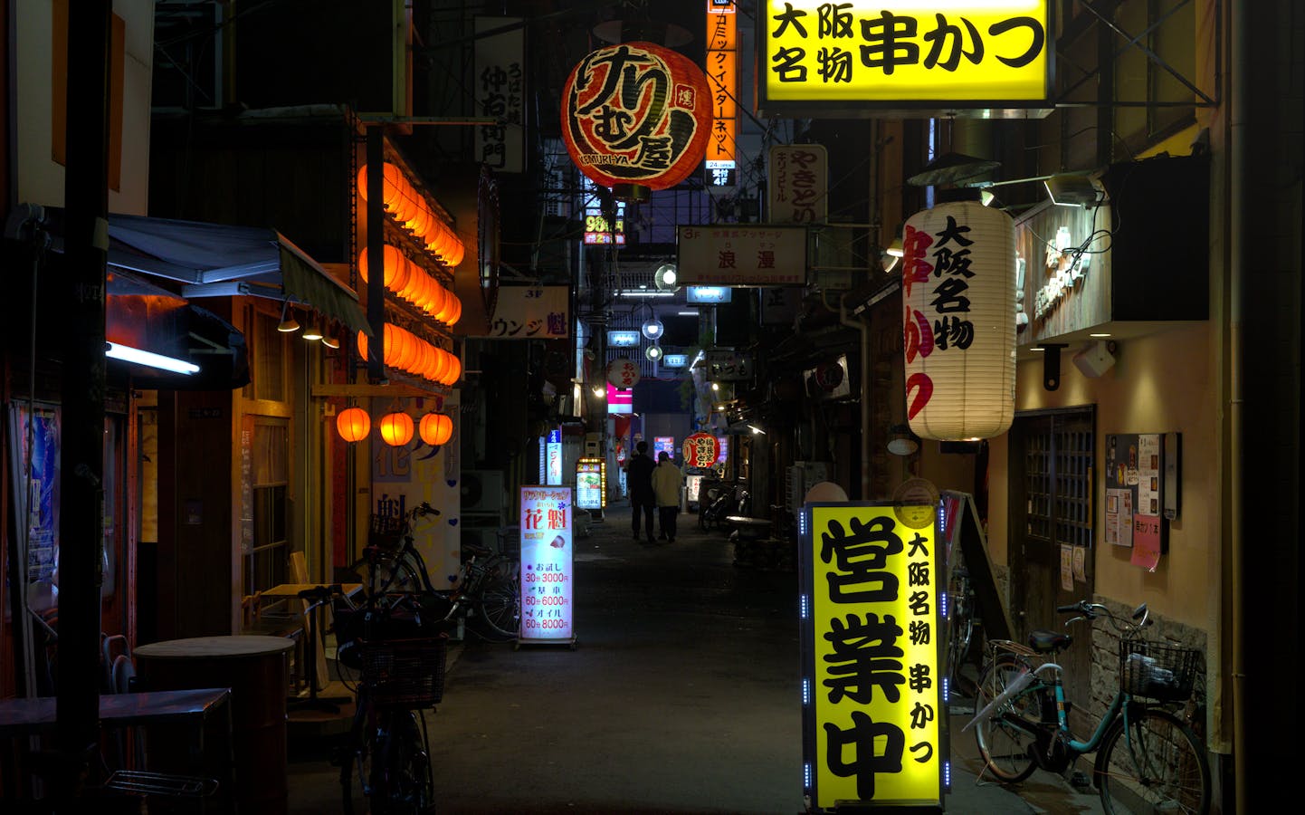 Ura-Namba bar hopping - Japanese backstreet alley with lanterns