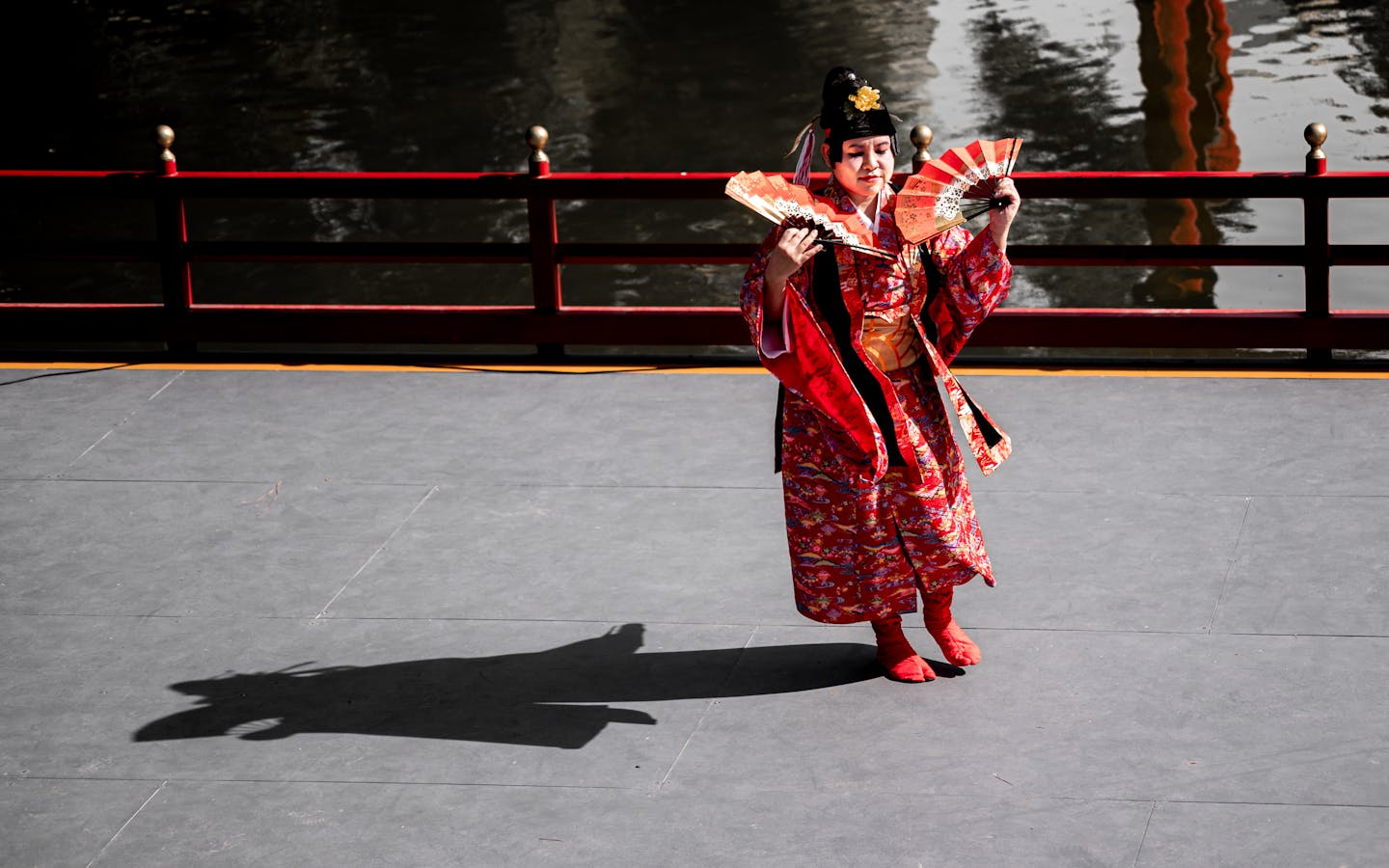 Osaka Bunraku theatre stage traditional Japanese performance