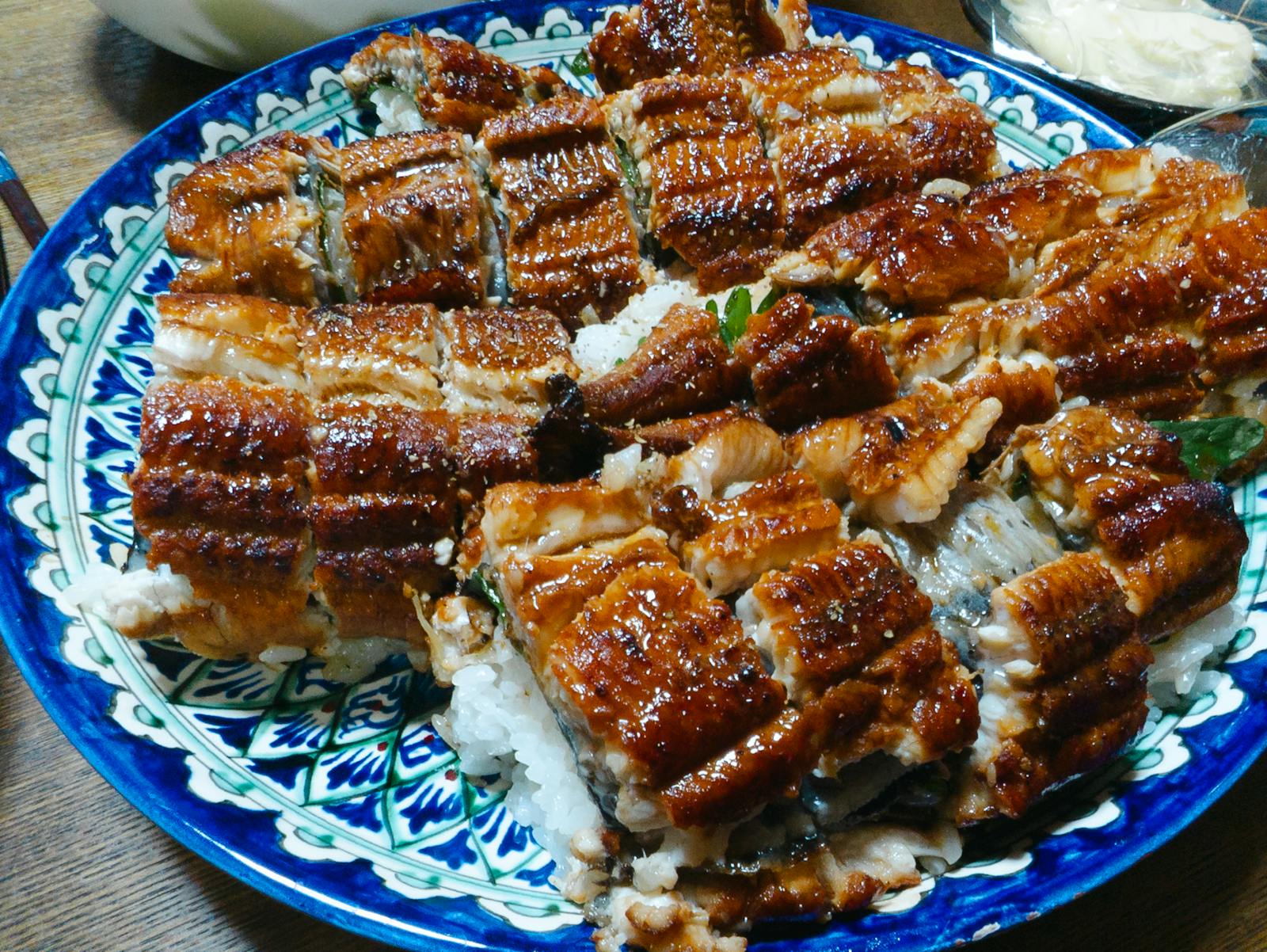 A bowl of Himeji-style anago grilled saltwater eel over rice