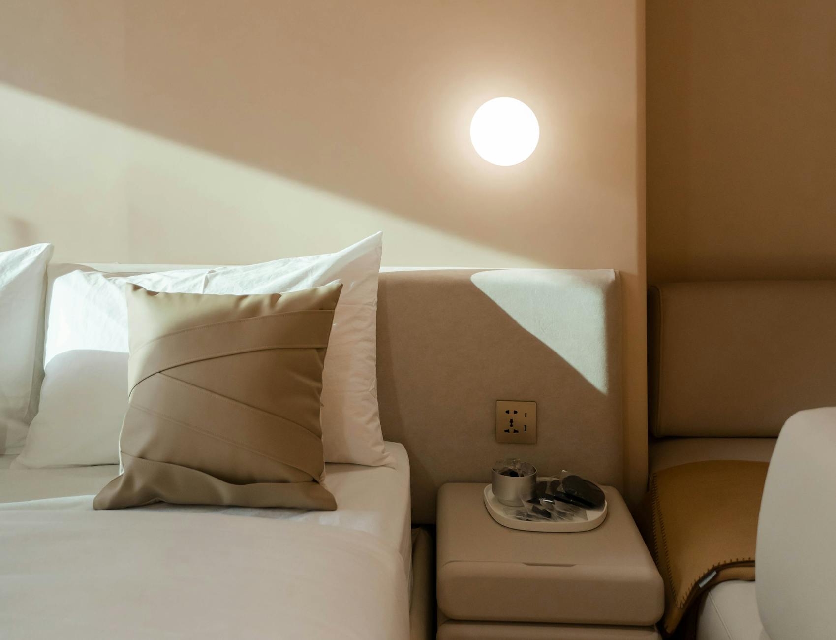 Elegant suite bedroom at a five-star luxury hotel in Osaka