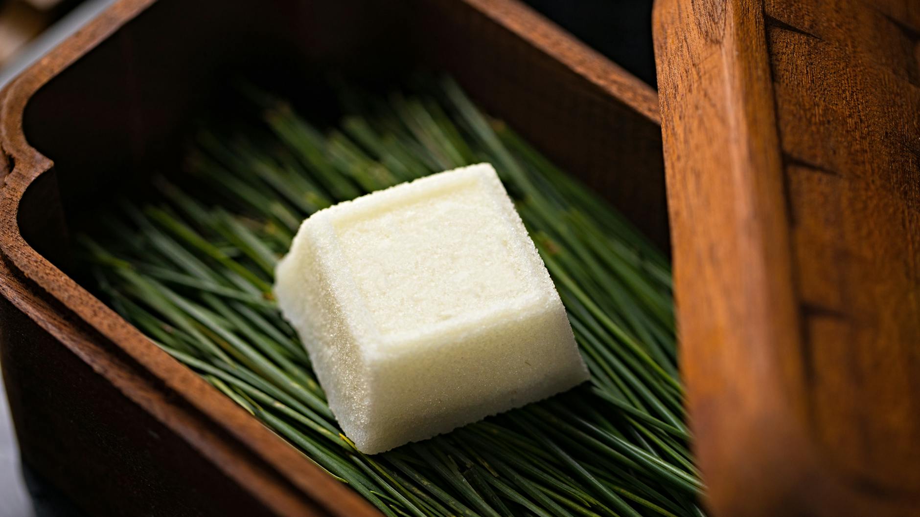 A traditional Japanese wagashi sweet, the kind boxed as an Osaka souvenir