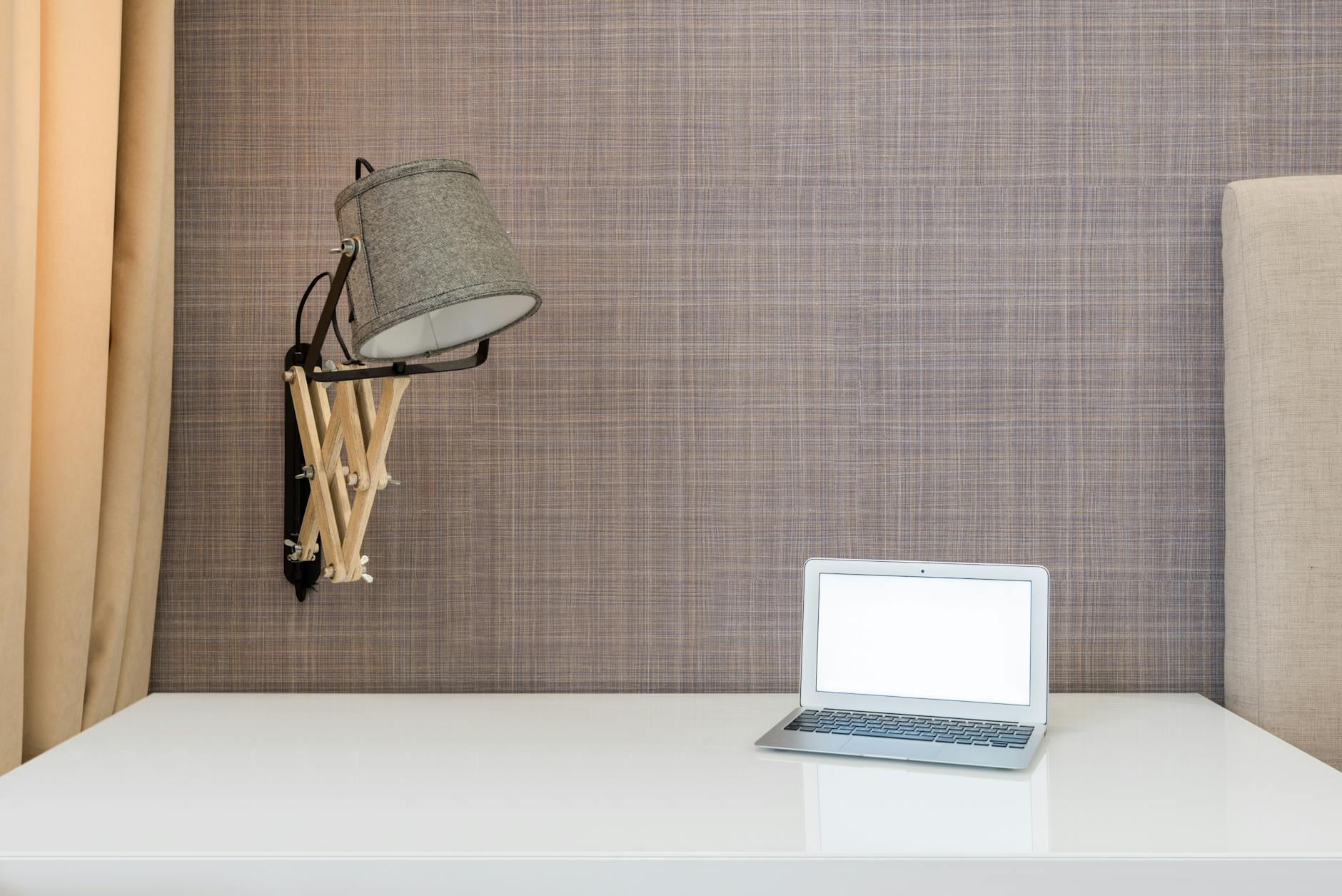A bright modern business hotel room with a work desk in Umeda Osaka