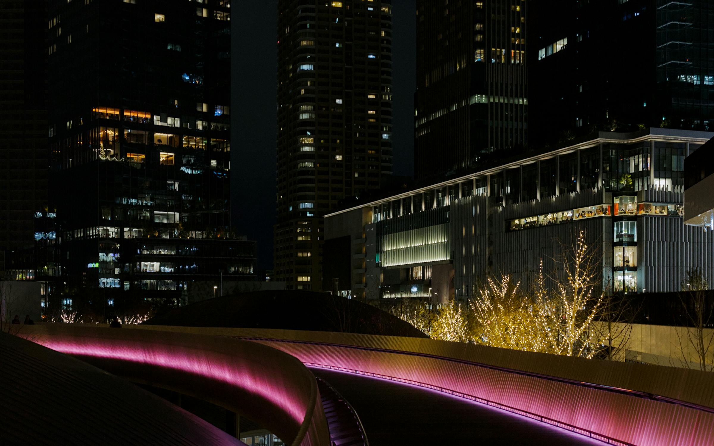 Midosuji Avenue near Shinsaibashi Osaka lit up at night